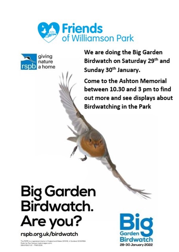 Friends of Williamson Park Birdwatch 2022